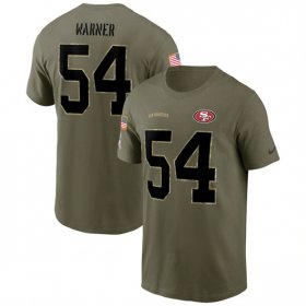 Wholesale Cheap Men\'s San Francisco 49ers #54 Fred Warner 2022 Olive Salute to Service T-Shirt