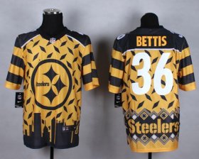 Wholesale Cheap Nike Steelers #36 Jerome Bettis Gold Men\'s Stitched NFL Elite Noble Fashion Jersey