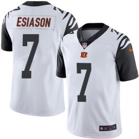 Wholesale Cheap Nike Bengals #7 Boomer Esiason White Men\'s Stitched NFL Limited Rush Jersey