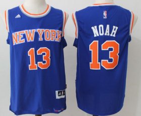 Wholesale Cheap Men\'s New York Knicks #13 Joakim Noah Blue Stitched NBA Adidas Revolution 30 Swingman Jersey