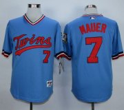 Wholesale Cheap Twins #7 Joe Mauer Light Blue 1984 Turn Back The Clock Stitched MLB Jersey