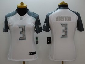Wholesale Cheap Nike Buccaneers #3 Jameis Winston White Women\'s Stitched NFL Limited Platinum Jersey