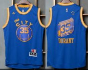 Wholesale Cheap Men's Golden State Warriors #35 Kevin Durant Blue The City Revolution 30 Swingman Basketball Jersey