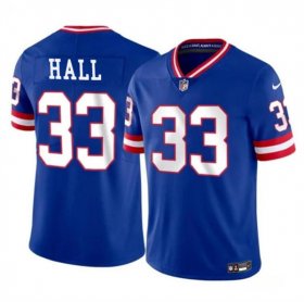 Cheap Men\'s New York Giants #33 Hassan Hall Royal 2023 F.U.S.E. Throwback Limited Football Stitched Jersey