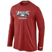 Wholesale Cheap Nike Philadelphia Eagles Critical Victory Long Sleeve T-Shirt Red