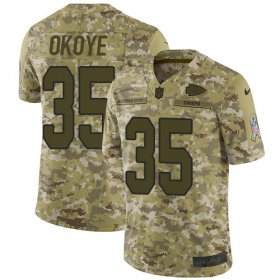 Wholesale Cheap Nike Chiefs #35 Christian Okoye Camo Men\'s Stitched NFL Limited 2018 Salute To Service Jersey