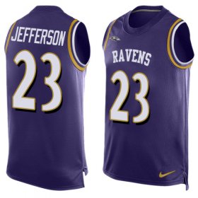 Wholesale Cheap Nike Ravens #23 Tony Jefferson Purple Team Color Men\'s Stitched NFL Limited Tank Top Jersey