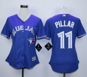 Wholesale Cheap Blue Jays #11 Kevin Pillar Blue Alternate Women\'s Stitched MLB Jersey