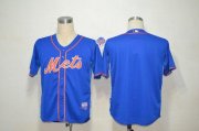 Wholesale Cheap Mets Blank Blue Alternate Home Cool Base Stitched MLB Jersey