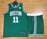 Wholesale Cheap Men's Boston Celtics #11 Kyrie Irving Green 2017-2018 Nike Swingman Stitched NBA Jersey With Shorts