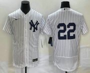 Wholesale Cheap Men's New York Yankees #22 Harrison Bader White Flex Base Stitched Baseball Jersey