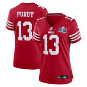 Cheap Women's San Francisco 49ers #13 Brock Purdy 2024 Super Bowl LVIII Red Stitched Game Jersey(Run Small)
