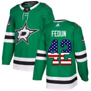 Cheap Adidas Stars #42 Taylor Fedun Green Home Authentic USA Flag Stitched NHL Jersey