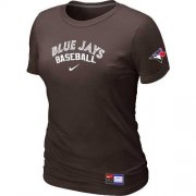 Wholesale Cheap Women's Toronto Blue Jays Nike Short Sleeve Practice MLB T-Shirt Brown