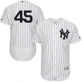 Wholesale Cheap Yankees #45 Gerrit Cole White Strip Flexbase Authentic Collection Stitched MLB Jersey