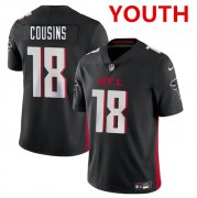 Cheap Youth Atlanta Falcons #18 Kirk Cousins Black Vapor Untouchable Limited Stitched Jerseys