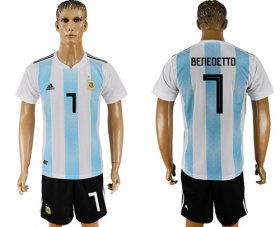 Wholesale Cheap Argentina #7 Benedetto Home Soccer Country Jersey