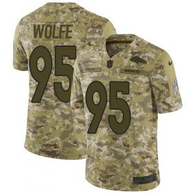 Wholesale Cheap Nike Broncos #95 Derek Wolfe Camo Men\'s Stitched NFL Limited 2018 Salute To Service Jersey