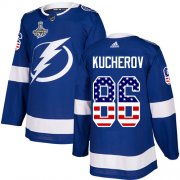 Cheap Adidas Lightning #86 Nikita Kucherov Blue Home Authentic USA Flag Youth 2020 Stanley Cup Champions Stitched NHL Jersey