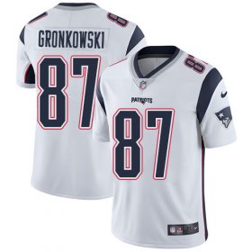 Wholesale Cheap Nike Patriots #87 Rob Gronkowski White Men\'s Stitched NFL Vapor Untouchable Limited Jersey