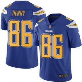 Wholesale Cheap Nike Chargers #86 Hunter Henry Electric Blue Men\'s Stitched NFL Limited Rush Jersey