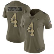 Wholesale Cheap Nike Rams #4 Greg Zuerlein Olive/Camo Women's Stitched NFL Limited 2017 Salute to Service Jersey