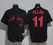 Wholesale Cheap Blue Jays #11 Kevin Pillar Black Strip Stitched MLB Jersey