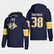 Wholesale Cheap Nashville Predators #38 Ryan Hartman Navy adidas Lace-Up Pullover Hoodie