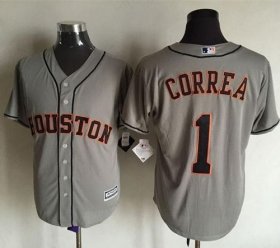 Wholesale Cheap Astros #1 Carlos Correa Grey New Cool Base Stitched MLB Jersey