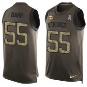 Wholesale Cheap Nike Vikings #55 Anthony Barr Green Men's Stitched NFL Limited Salute To Service Tank Top Jersey