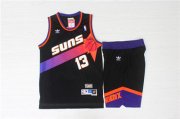 Wholesale Cheap Phoenix Suns 13 Steve Nash Black Hardwood Classics Jersey(With Shorts)