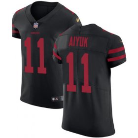 Wholesale Cheap Nike 49ers #11 Brandon Aiyuk Black Alternate Men\'s Stitched NFL New Elite Jersey