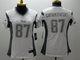 Wholesale Cheap Nike Patriots #87 Rob Gronkowski White Women\'s Stitched NFL Limited Platinum Jersey