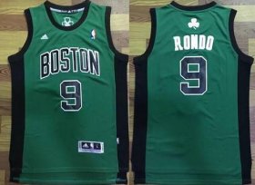 Wholesale Cheap Men\'s Boston Celtics #9 Rajon Rondo Green with Black Stitched NBA adidas Revolution 30 Swingman Jersey