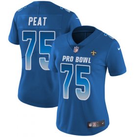 Wholesale Cheap Nike Saints #75 Andrus Peat Royal Women\'s Stitched NFL Limited NFC 2019 Pro Bowl Jersey