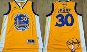 Wholesale Cheap Men's Golden State Warriors #30 Stephen Curry Yellow 2017 The NBA Finals Patch Jersey