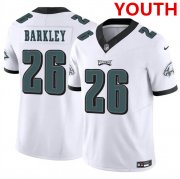 Cheap Youth Philadelphia Eagles #26 Saquon Barkley White 2023 F.U.S.E Vapor Untouchable Limited Football Stitched Jersey