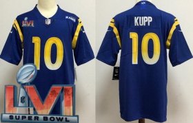 Wholesale Cheap Men\'s Los Angeles Rams #10 Cooper Kupp Limited Royal 2022 Super Bowl LVI Bound Vapor Jersey