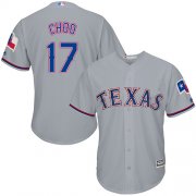 Wholesale Cheap Rangers #17 Shin-Soo Choo Grey Cool Base Stitched Youth MLB Jersey