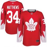 Wholesale Cheap Adidas Maple Leafs #34 Auston Matthews Red Team Canada Authentic Stitched NHL Jersey