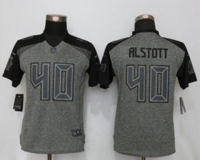 Wholesale Cheap Nike Buccaneers #40 Mike Alstott Gray Women\'s Stitched NFL Limited Gridiron Gray Jersey