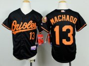 Wholesale Cheap Orioles #13 Manny Machado Black Cool Base Stitched Youth MLB Jersey
