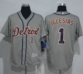 Wholesale Cheap Tigers #1 Jose Iglesias Grey Flexbase Authentic Collection Stitched MLB Jersey