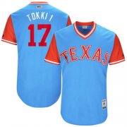 Wholesale Cheap Rangers #17 Shin-Soo Choo Light Blue "Tokki 1" Players Weekend Authentic Stitched MLB Jersey