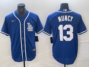 Cheap Men's Los Angeles Dodgers #13 Max Muncy Blue Cool Base Stitched Baseball Jersey