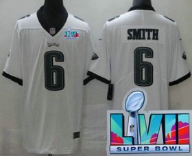 Cheap Women\'s Philadelphia Eagles #6 DeVonta Smith Limited White Super Bowl LVII Vapor Jersey