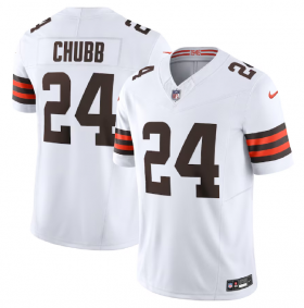 Wholesale Cheap Men\'s Cleveland Browns #24 Nick Chubb White 2023 F.U.S.E. Vapor Untouchable Limited Football Stitched Jersey