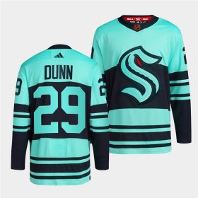 Wholesale Cheap Men\'s Seattle Kraken #29 Vince Dunn Ice Blue 2022-23 Reverse Retro Stitched Jersey