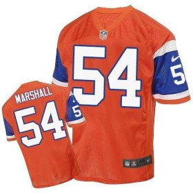 Wholesale Cheap Nike Broncos #54 Brandon Marshall Orange Throwback Men\'s Stitched NFL Elite Jersey
