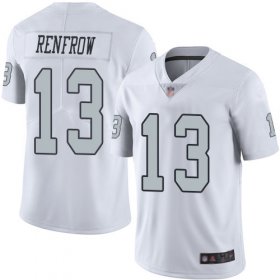 Wholesale Cheap Nike Raiders #13 Hunter Renfrow White Men\'s Stitched NFL Limited Rush Jersey